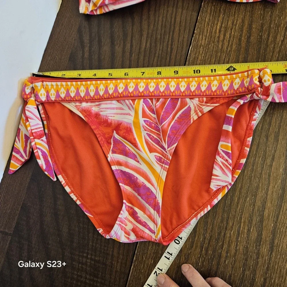 Leilani Bikini Y2K Set L‎ Top 8 Bottom Tropical V-Wire Halter Swimwear 2010 NWOT
